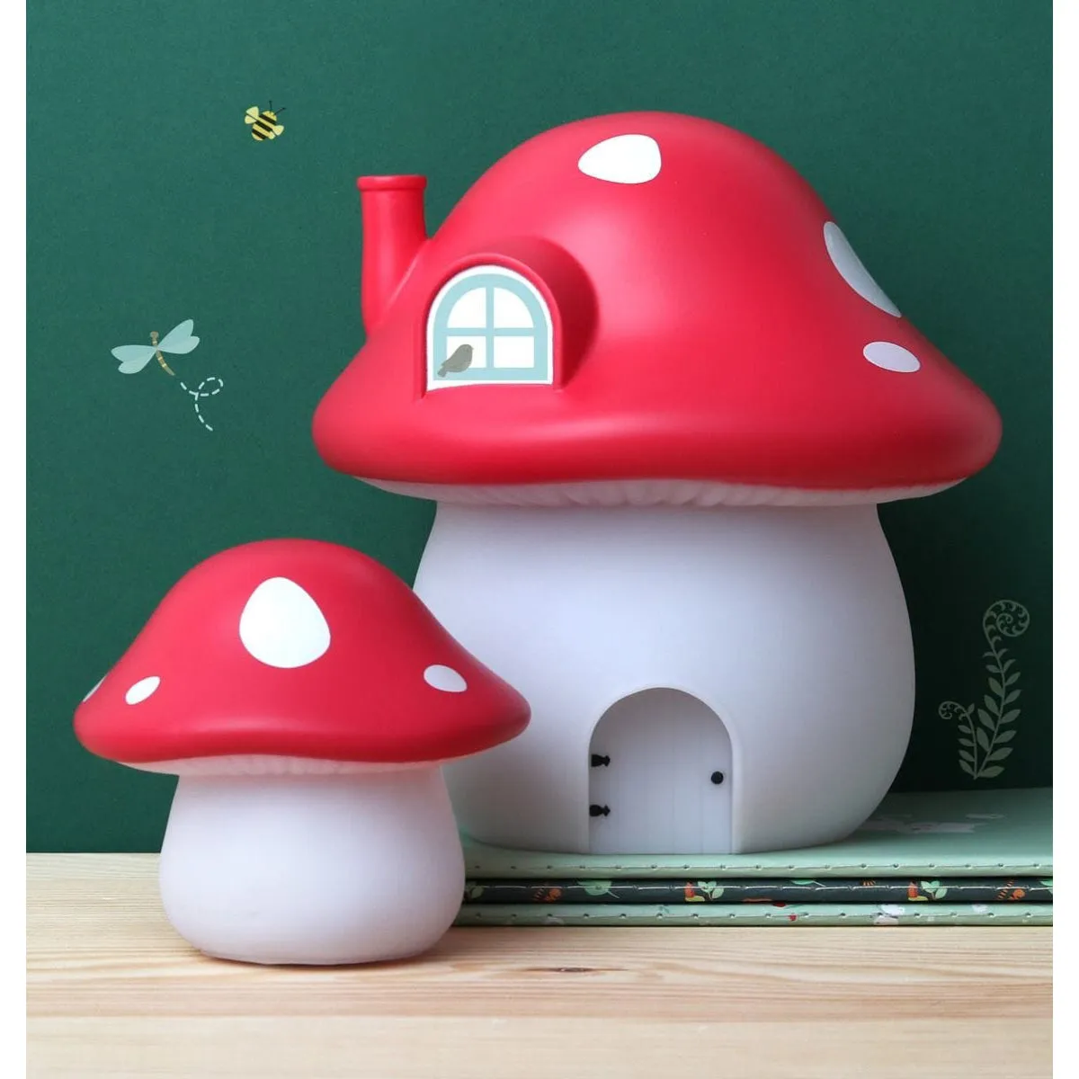 A Little Lovely Company Little Light Mushroom Red
