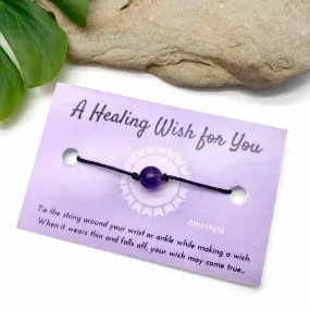Amethyst Bead Hemp Wish Bracelet - A Healing Wish