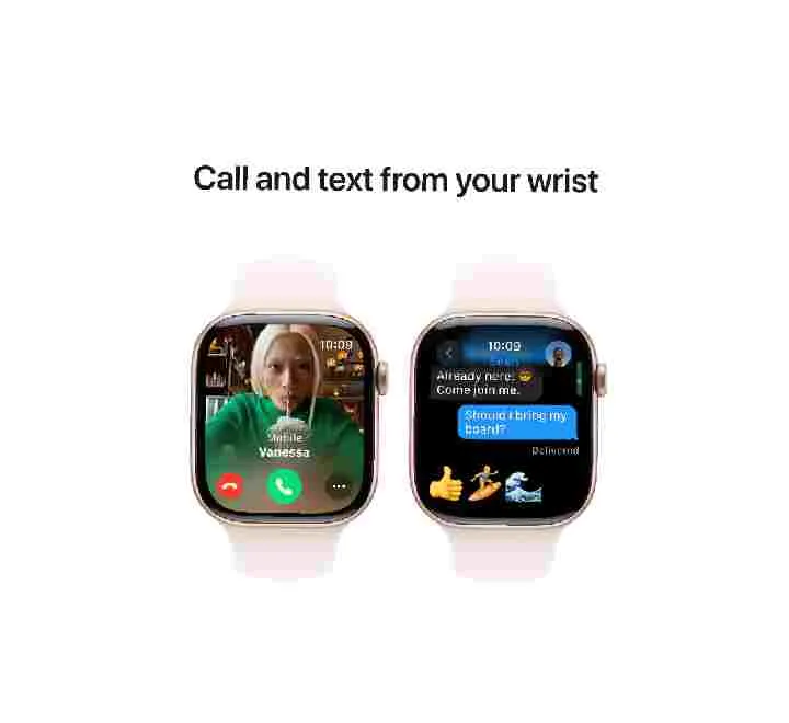 Apple Watch Series 10 GPS, 46 mm Rose Gold Aluminium Case with Light Blush Sport Band – MWWU3 (M/L)