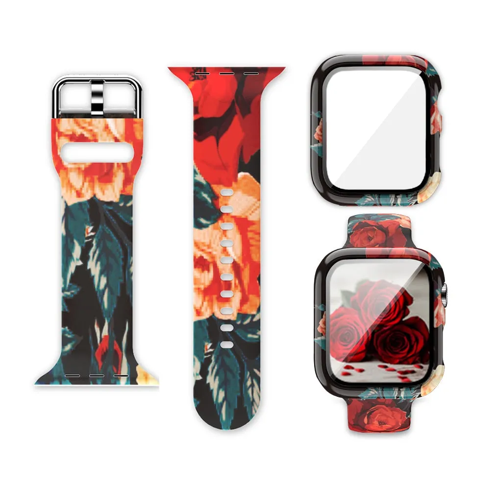 Designer Silicone Case and Strap Combo for Apple Watch