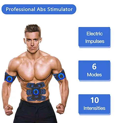 SPORTCDIA Abs Stimulator Rechargeable Ultimate for Men Women Abdominal Work Out Abs Power Fitness Muscle Training Workout Equipment Portable