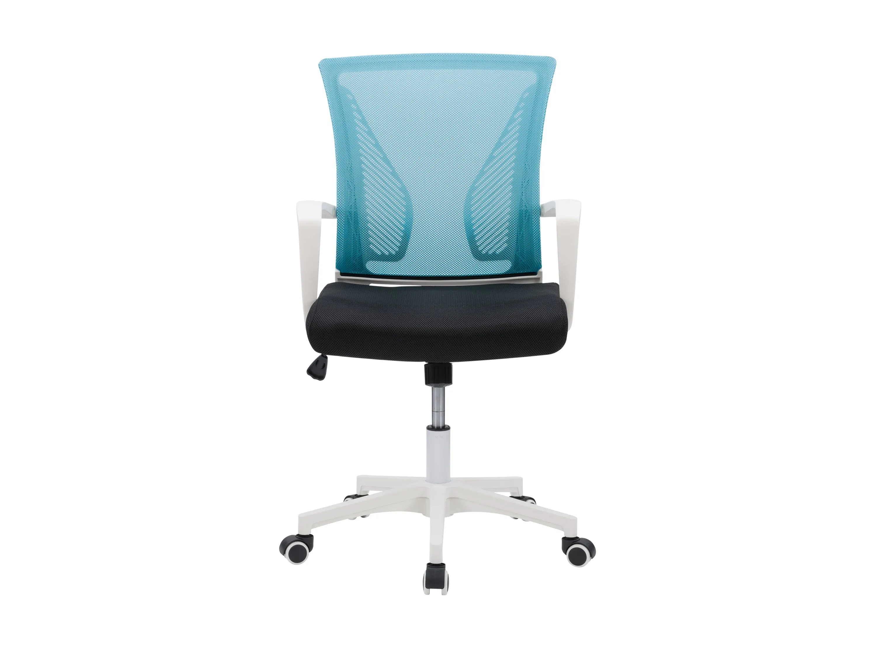 Teal Mesh Office Chair on White